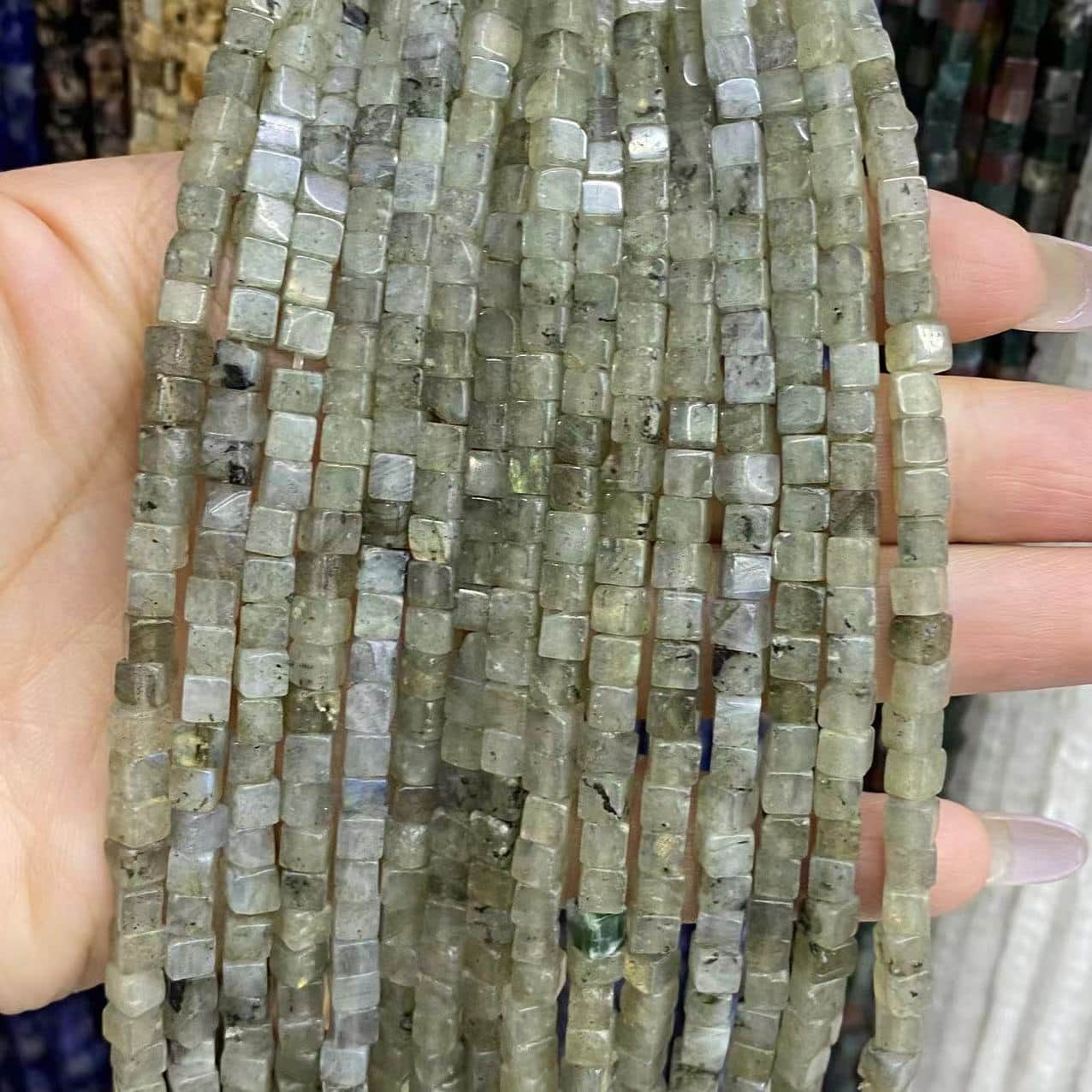 Square Cube Beads 4x4mm Quartz/Jasper/Agate/Crystal