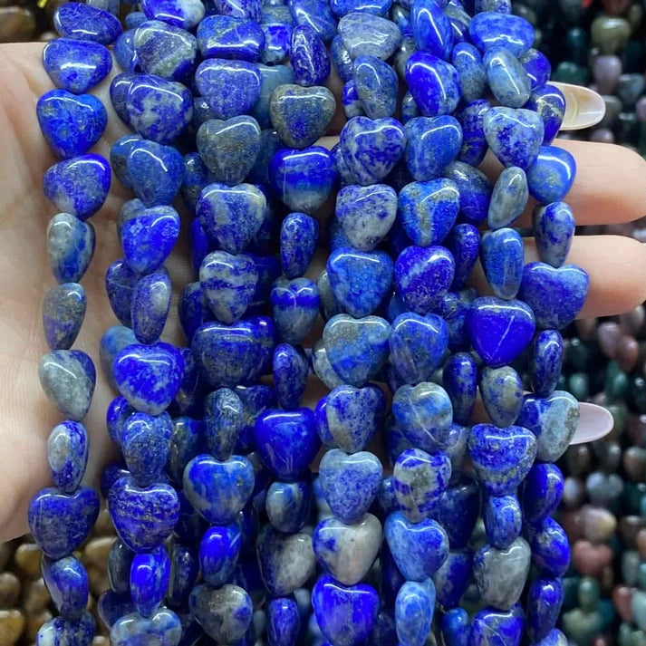 Heart Shape Lapis Beads
