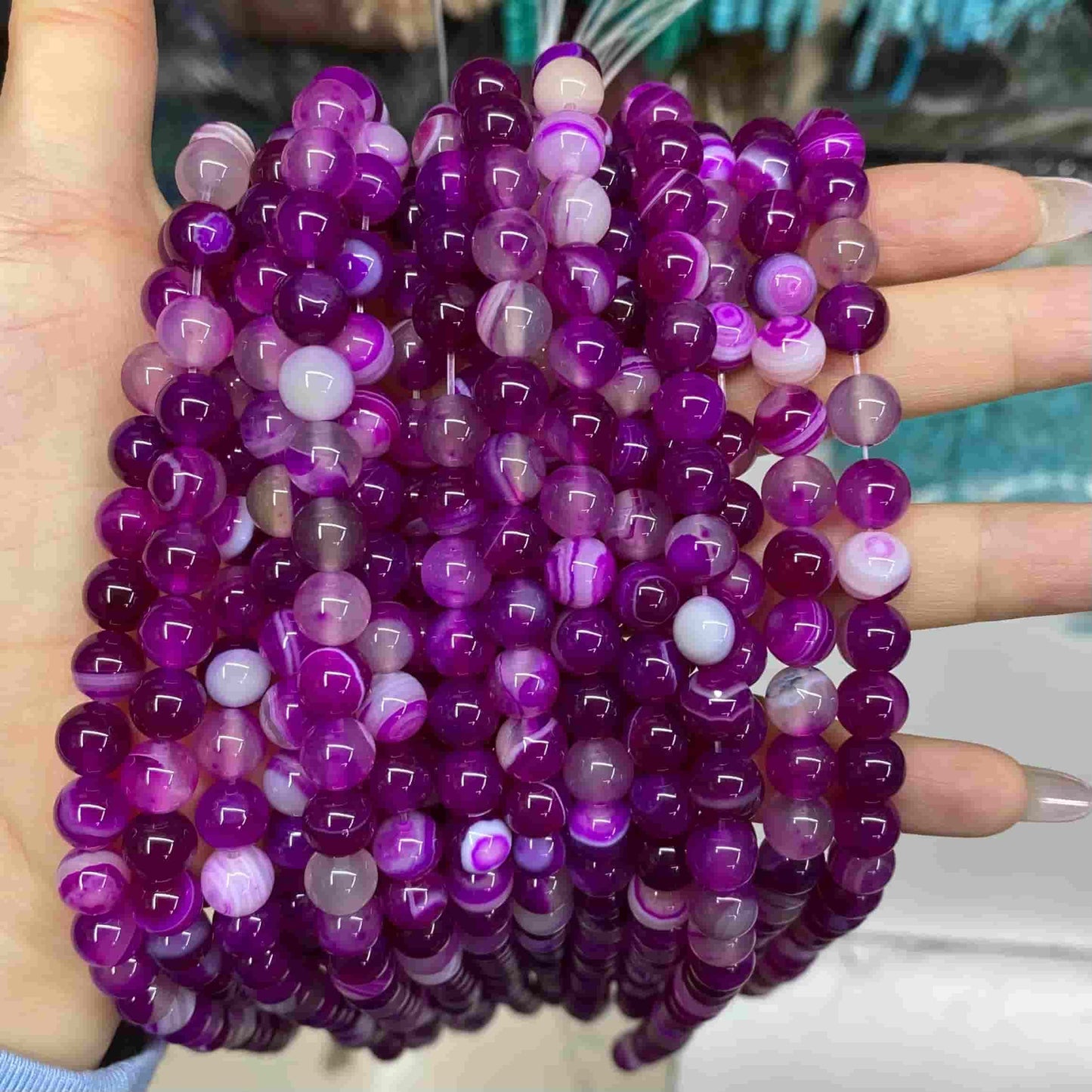 #1 Round Aagte Beads 6mm/8mm/10mm/12mm