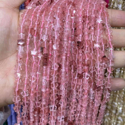 Flat Star Beads 6mm Quartz/Jasper/Agate/Crystal