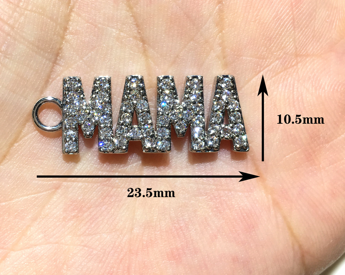 1PCS Brass Cubic Zirconia Vocabulary Slogan Charm