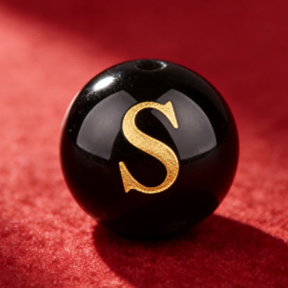 Natural Red Agate Beads - 26 Alphabet Loose Beads for Engraving Customization DIY