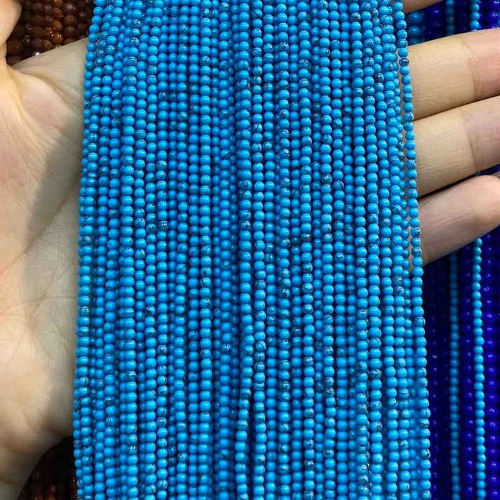Blue Turquoise Tiny Smooth Round Beads 2mm 3mm 4mm