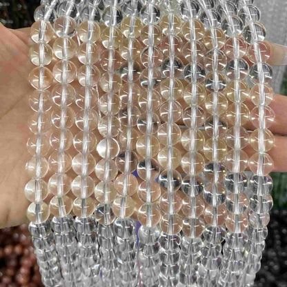 High-Quality Gemstone & Crystal Round Smooth Beads 4mm 6mm 8mm 10mm