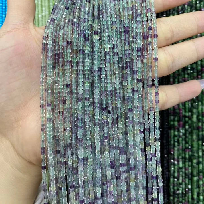 Cube Shape Fluorite Beads