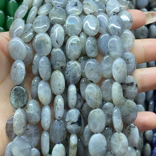 Oval Shape Labradorite Beads