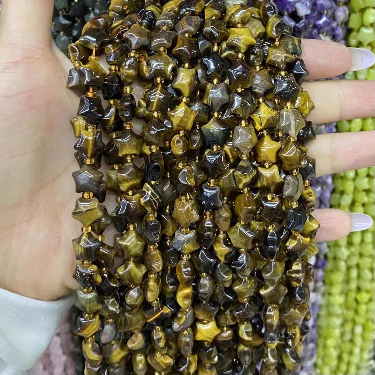 Round Smooth Star Beads 10mm Quartz/Jasper/Agate/Crystal