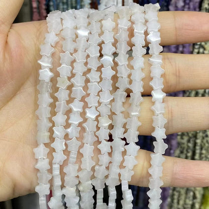 Flat Star Beads 6mm Quartz/Jasper/Agate/Crystal