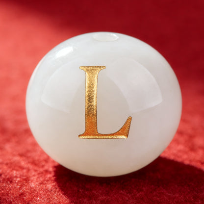 Natural Red Agate Beads - 26 Alphabet Loose Beads for Engraving Customization DIY