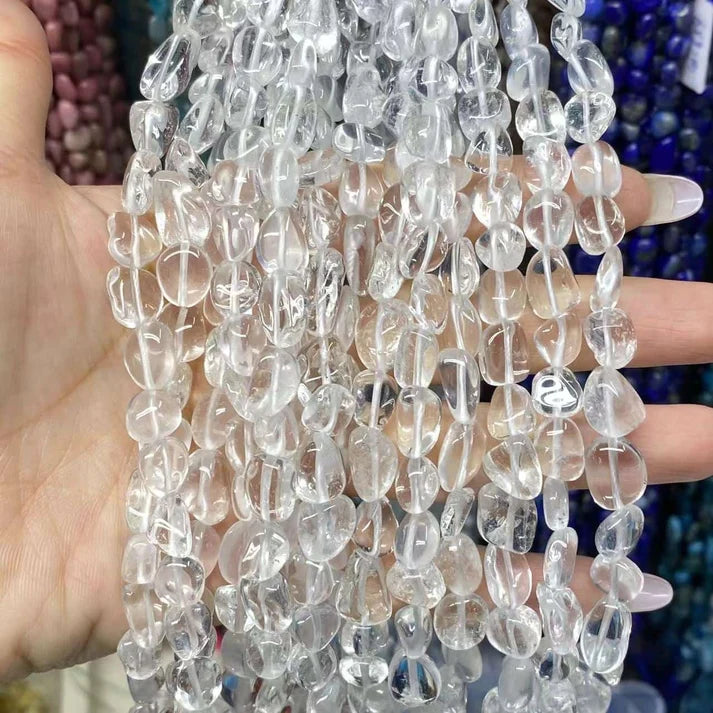 Nugget Shape Clear Quartz Beads