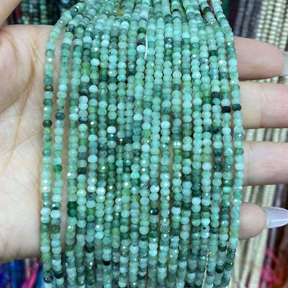 Faceted Rondelle Beads 2x3mm 3x4mm Gemstone/Quartz/Jasper/Agate