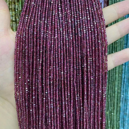 Cube Shape Garnet Beads