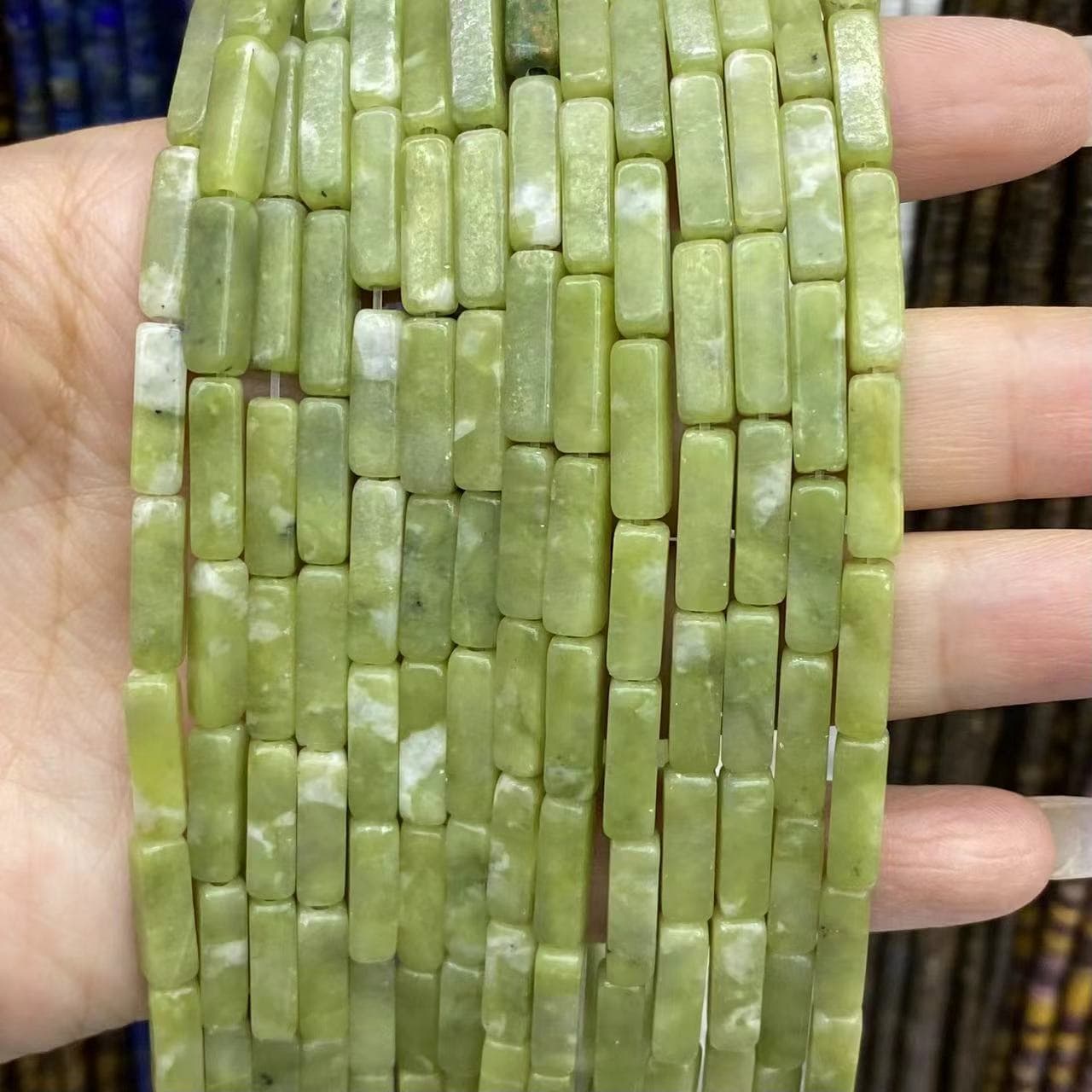 Square Tube Beads 4x13mm Quartz/Jasper/Agate/Crystal