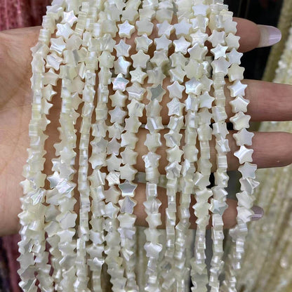 Flat Star Beads 6mm Quartz/Jasper/Agate/Crystal