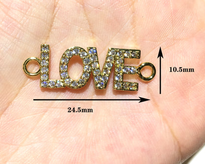 1PCS Brass Cubic Zirconia Vocabulary Slogan Charm