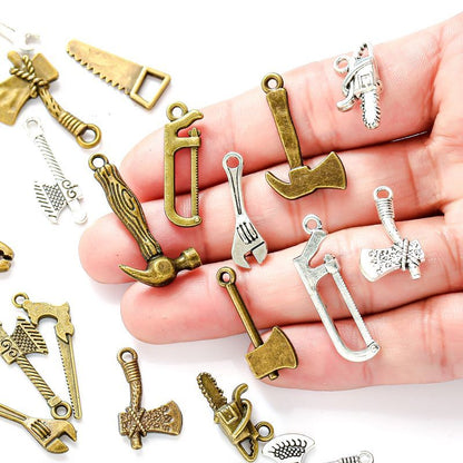 20 PCS Working Tool Style Jewelry Making Findings Charm