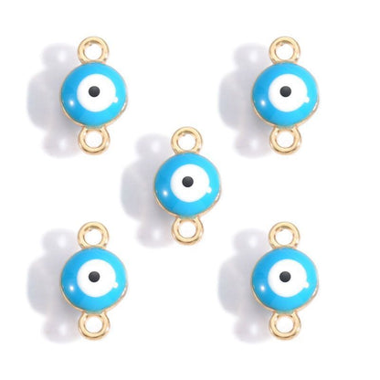 5PCS Multi Color Evil Eyes Connector 7x12mm