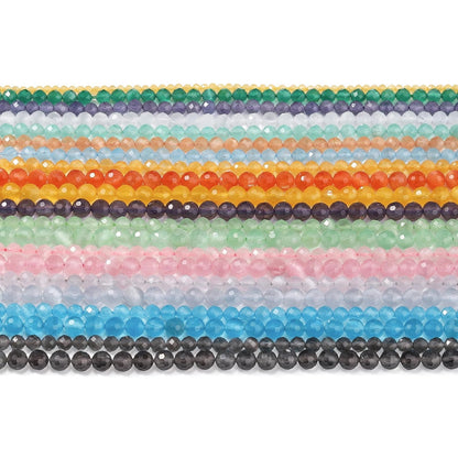 Tiny Cat's Eye Beads Faceted Round Beads