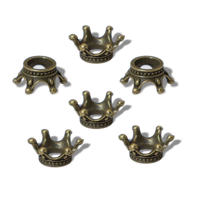 5PCS Crown Brass Spacer Bead
