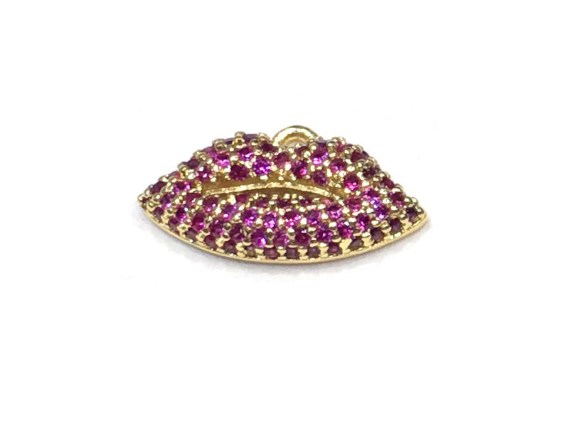 1PCS Brass Cubic Zirconia Lip Pandant