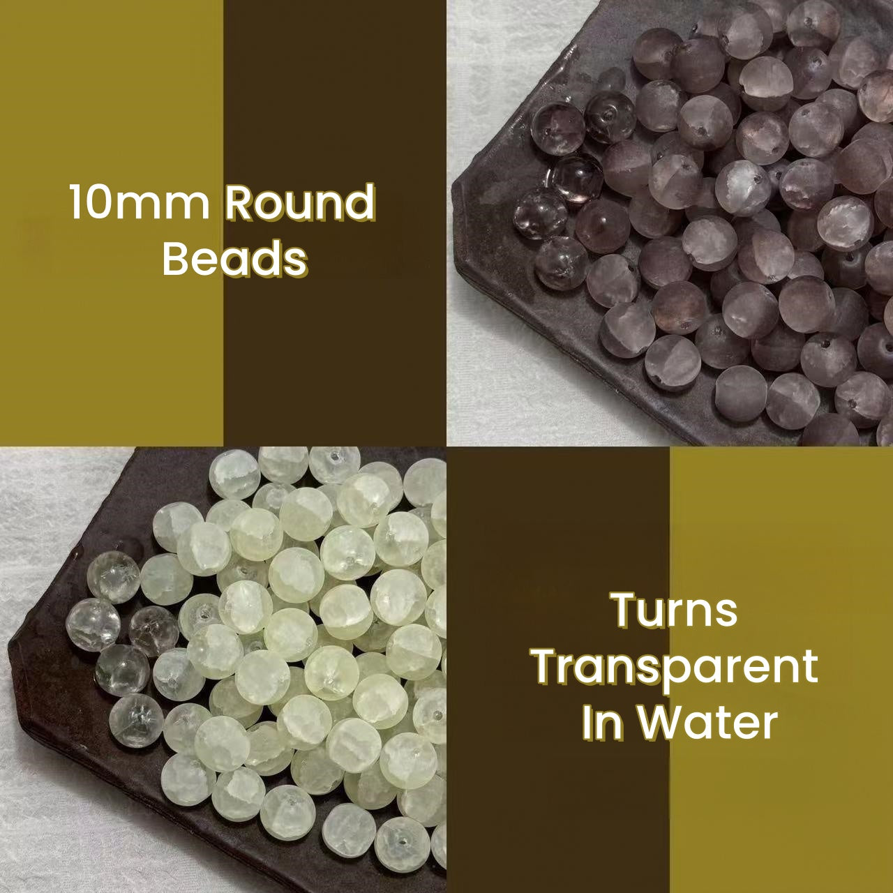 100pcs Water‑Sensitive Beads · Turns Transparent In Water