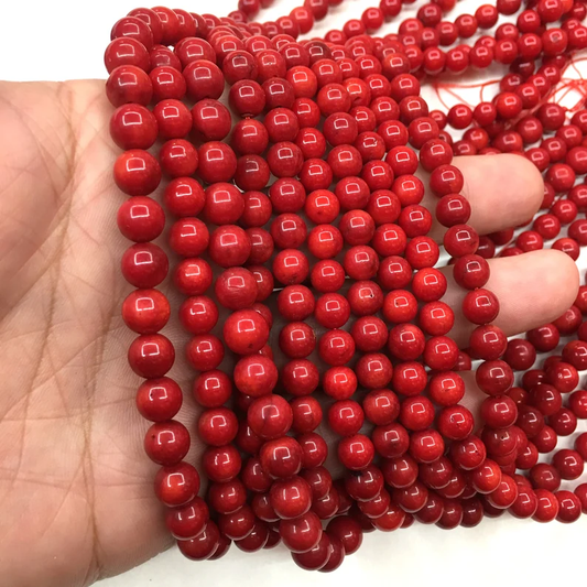 AAA Round Red Coral Beads