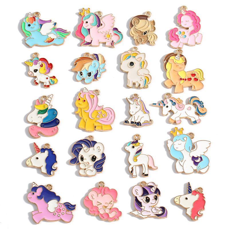 5PCS Unicorn Collection Charm For Jewelry Making Findings