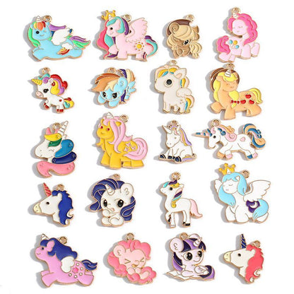 5PCS Unicorn Collection Charm For Jewelry Making Findings