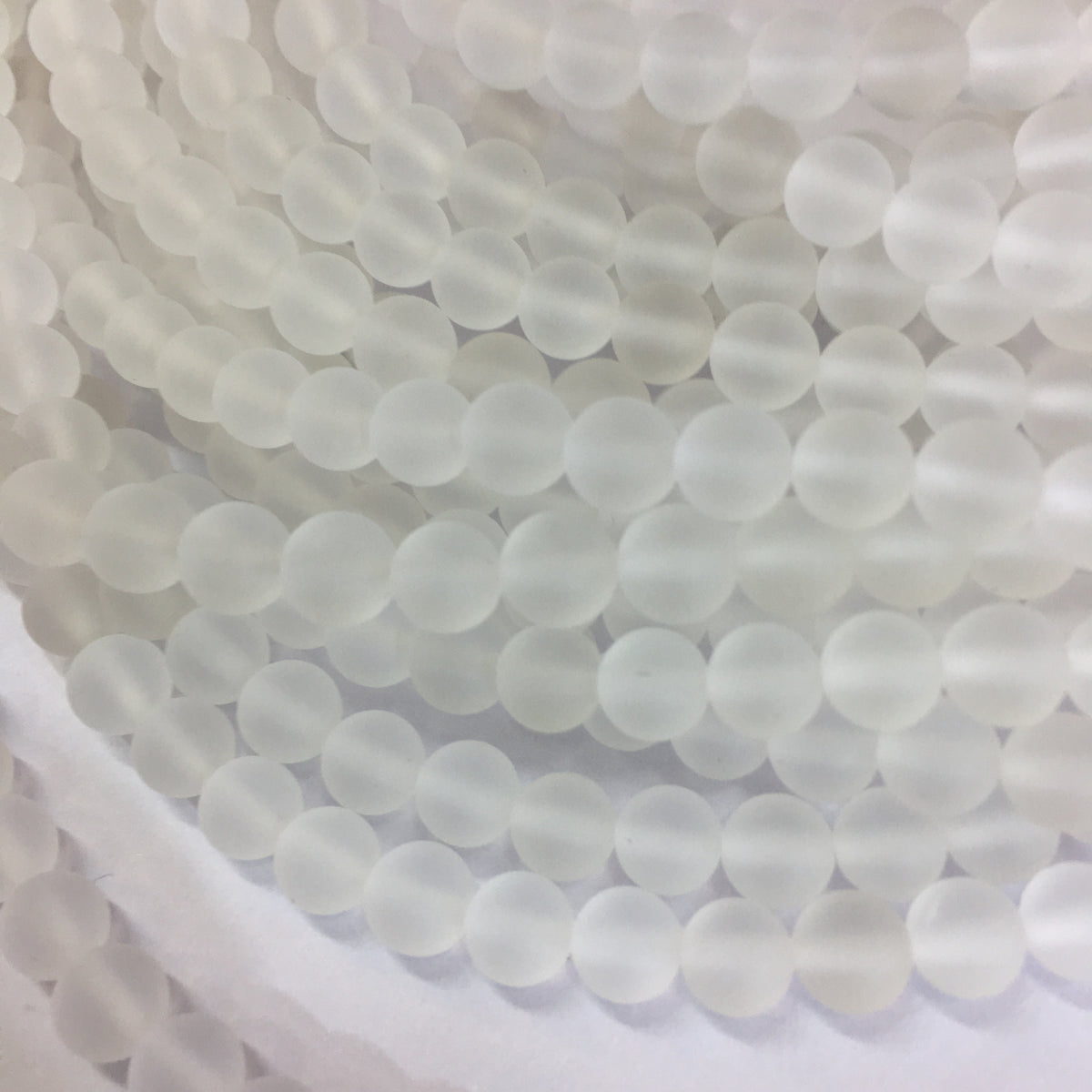 Matte Round Clear Quartz Beads