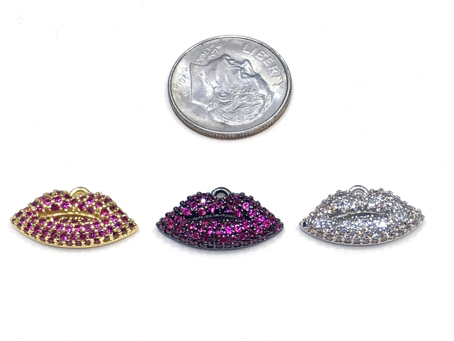 1PCS Brass Cubic Zirconia Lip Pandant