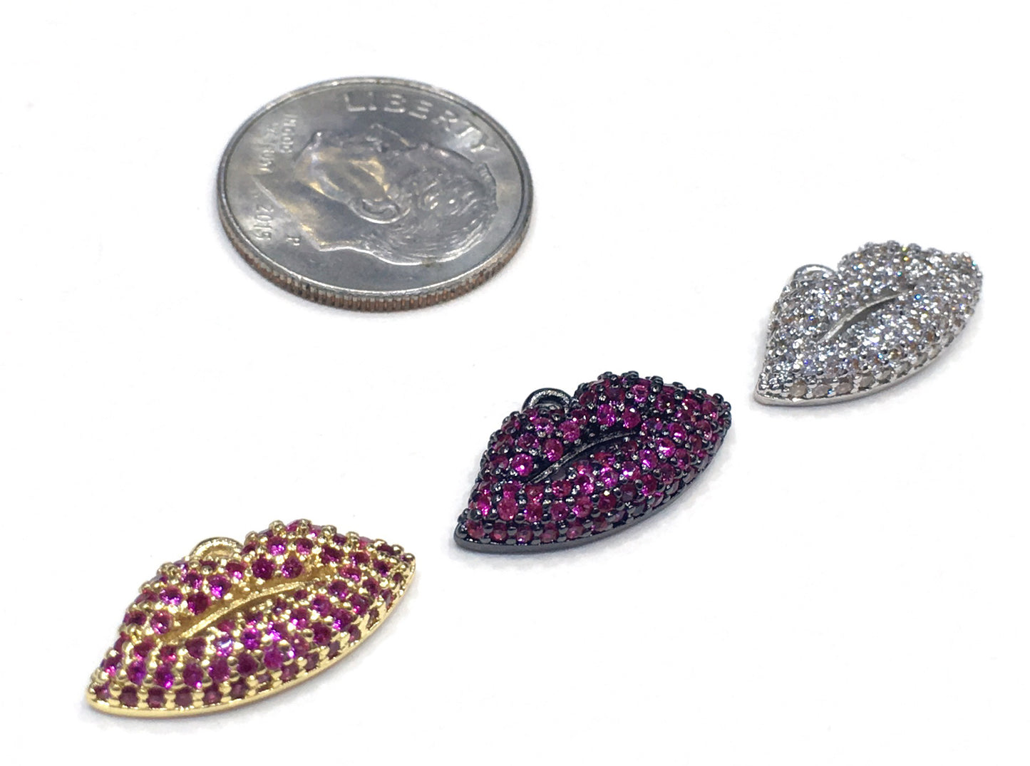 1PCS Brass Cubic Zirconia Lip Pandant