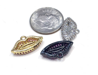 1PCS Brass Cubic Zirconia Lip Pandant