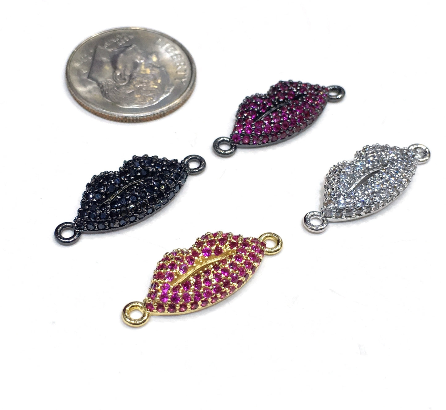 1PCS Brass Cubic Zirconia Lip Accessories
