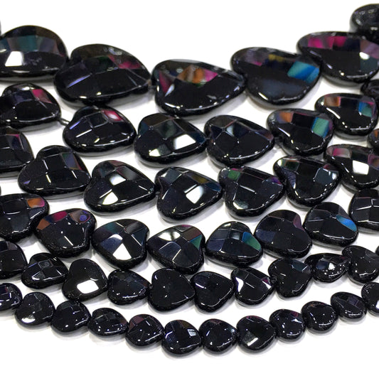 Heart Shape Black Onyx Beads