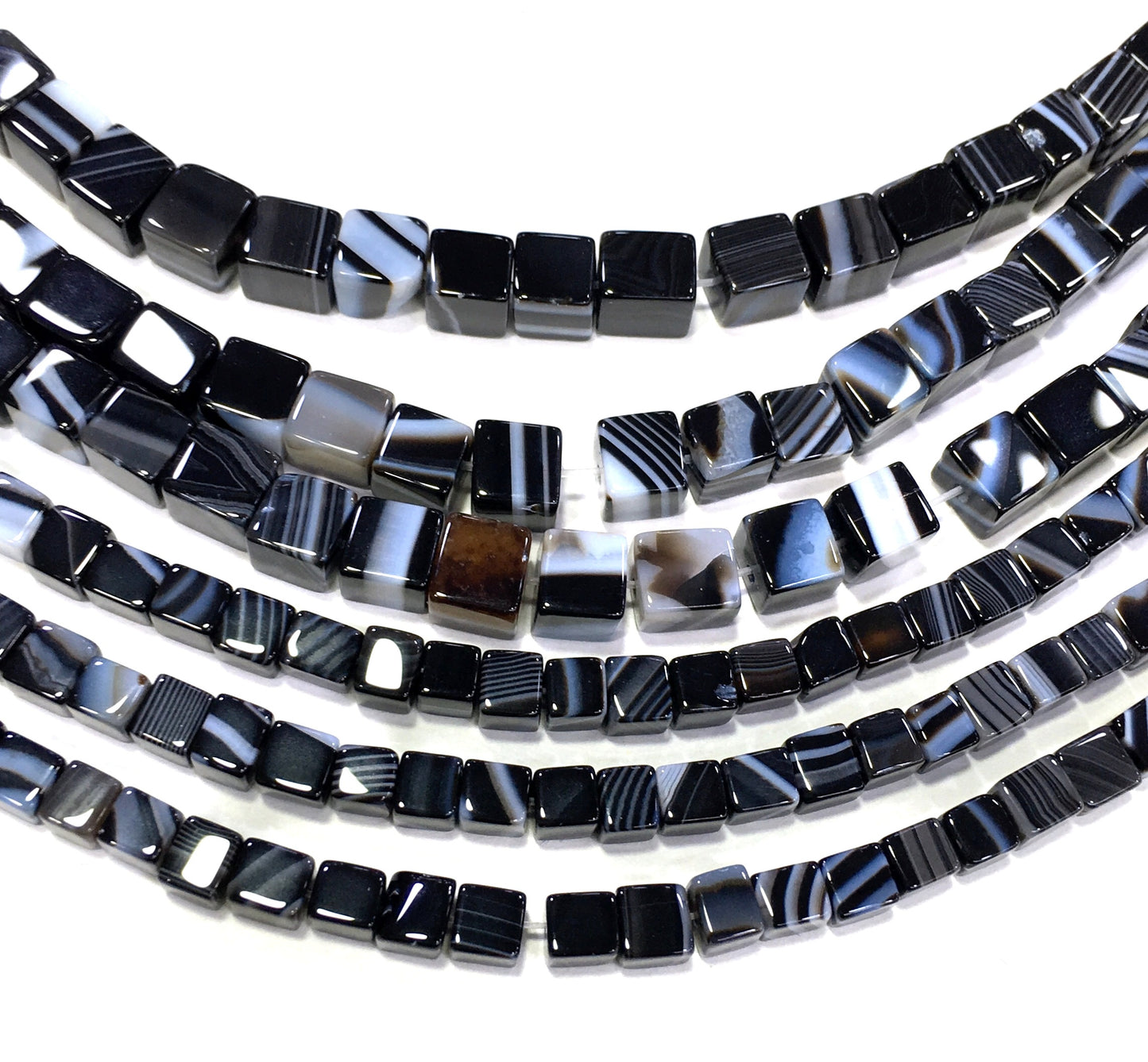 Cube Shape Black Onyx Beads