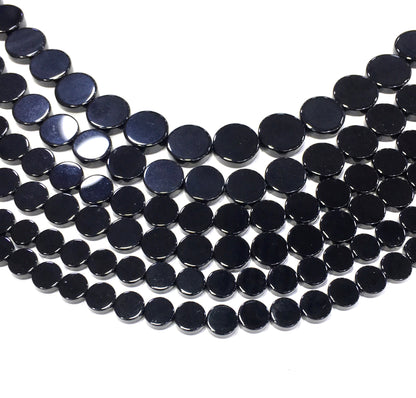 Coin Shape Black Onyx Beads