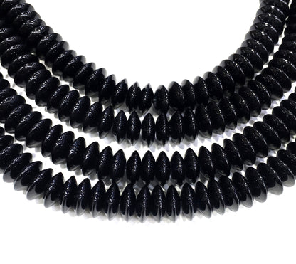 Rondelle Shape Black Onyx Beads
