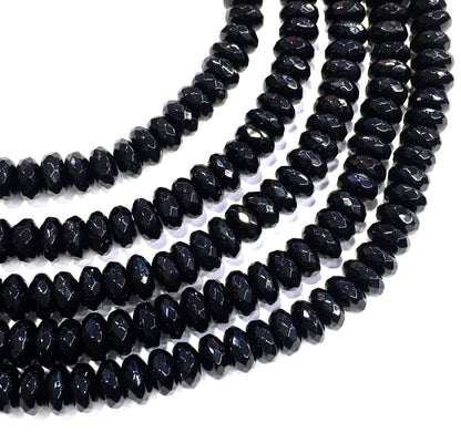 Rondelle Shape Black Onyx Beads