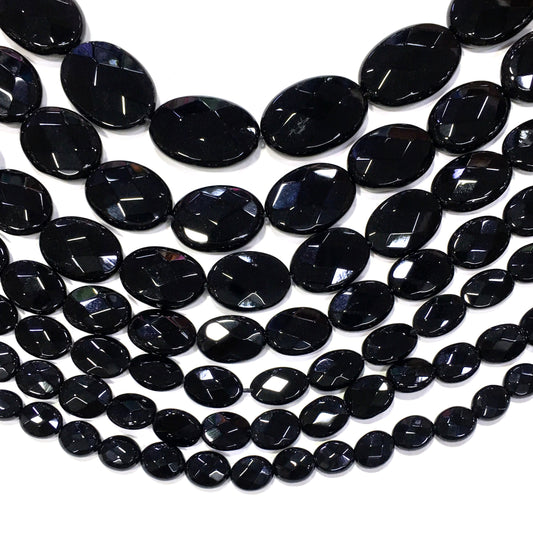 Oval Black Onyx Beads