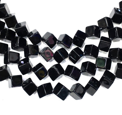 Cube Shape Black Onyx Beads