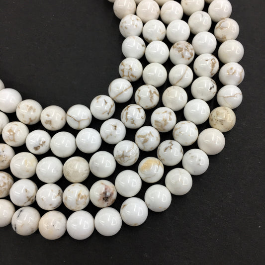 Round White Turquoise Beads