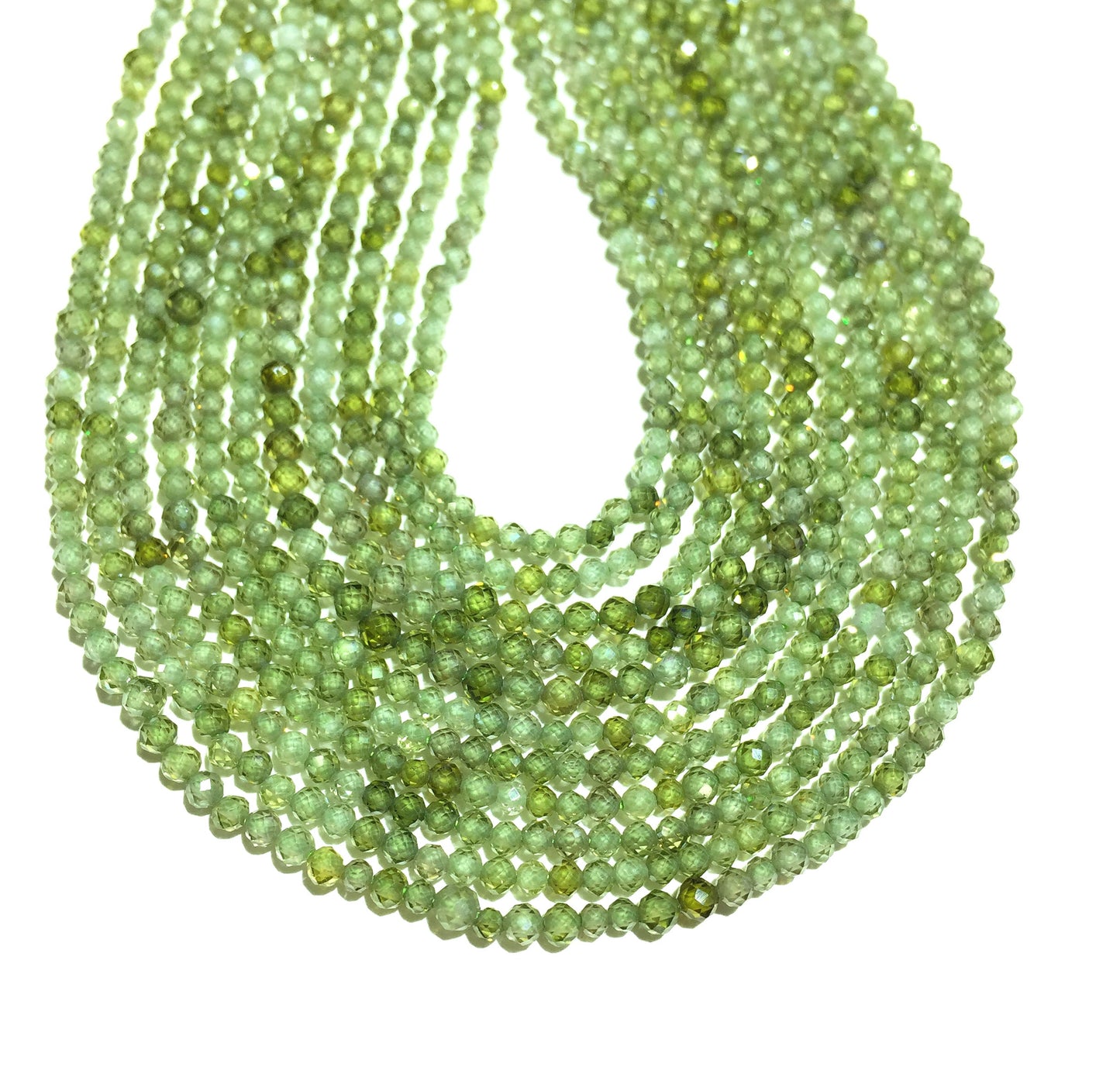 Natural Green Color CZ Small Size Loose Beads