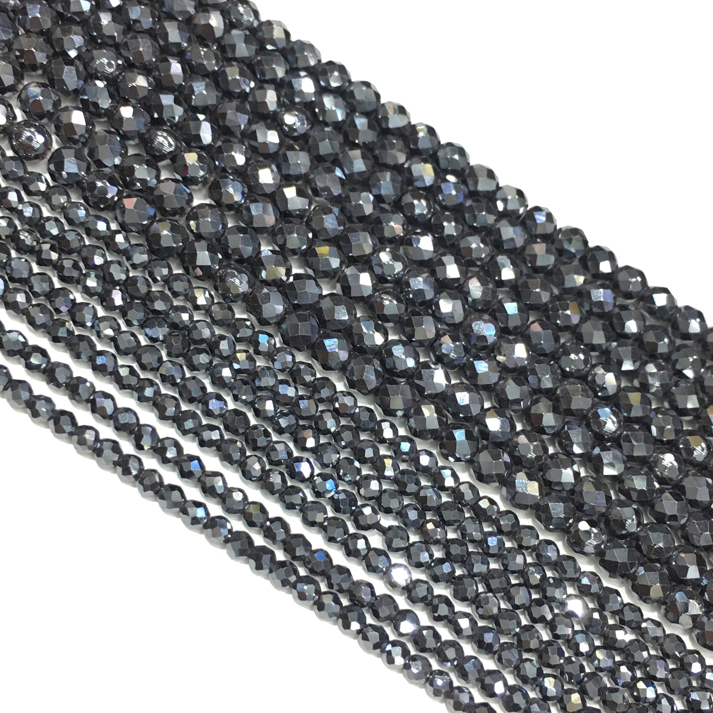 Faceted Round Hematite Beads