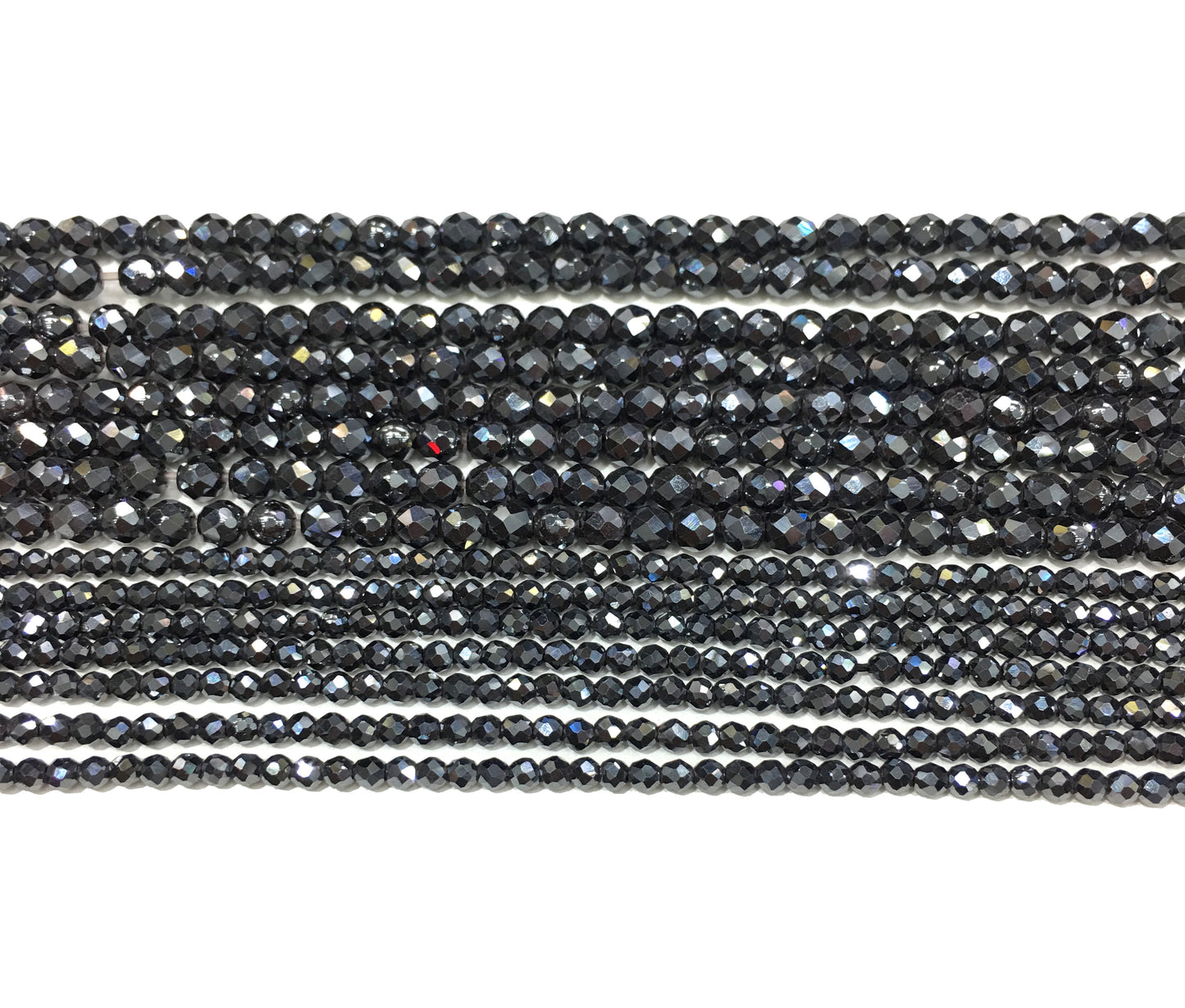 Faceted Round Hematite Beads