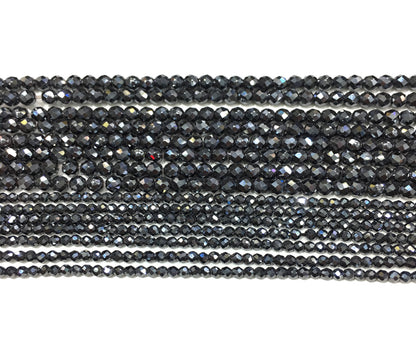 Faceted Round Hematite Beads