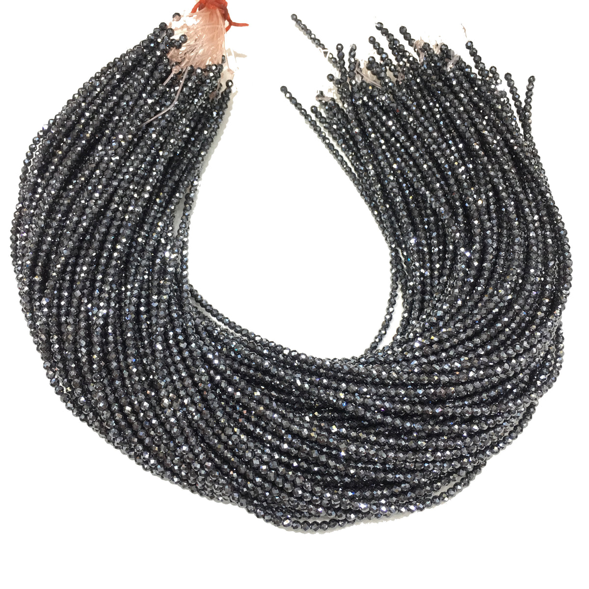 Faceted Round Hematite Beads