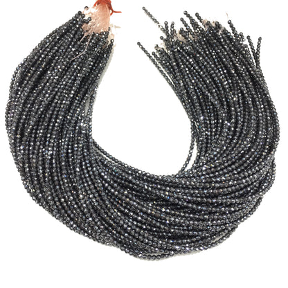 Faceted Round Hematite Beads