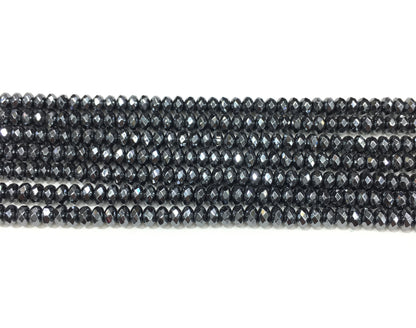 Faceted Rondelle Hematite Beads