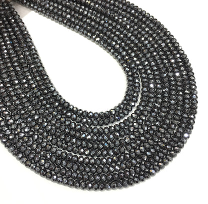 Faceted Rondelle Hematite Beads