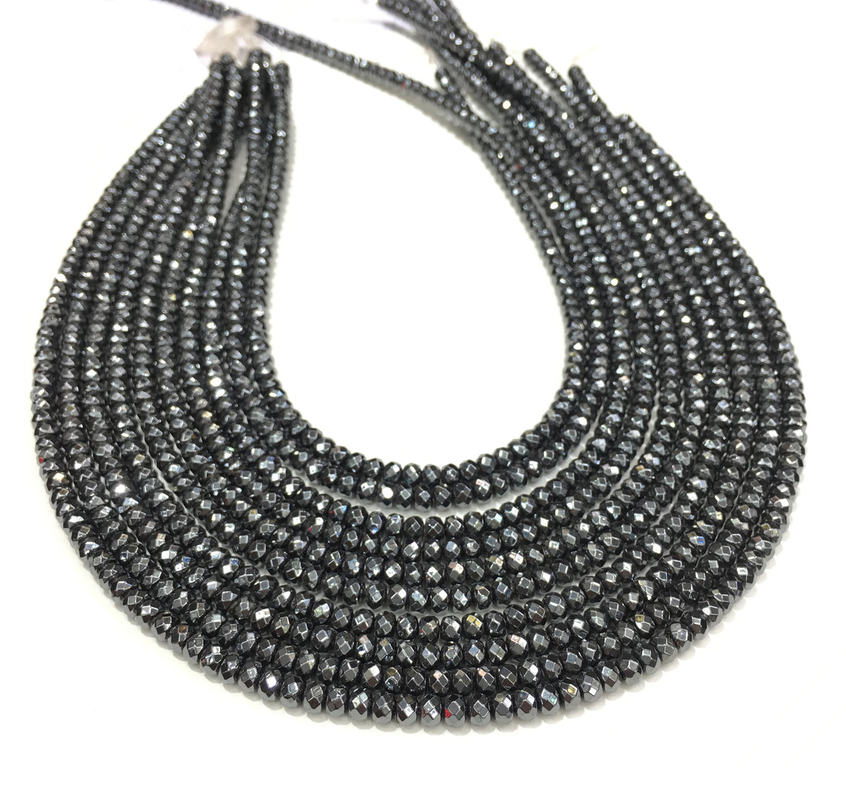 Faceted Rondelle Hematite Beads